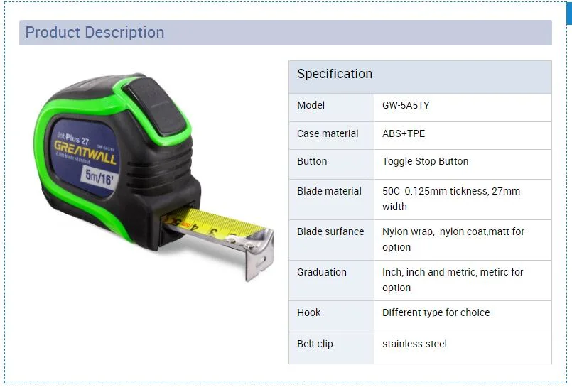 3m 5m 7.5m 8m 10m Meter Tape Measure Retractable Measuring Tool for Construction