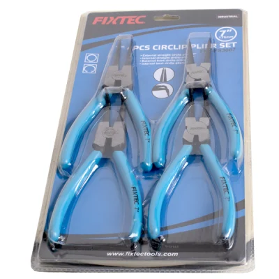 Fixtec 4PCS 7 인치 스냅 링 플라이어 세트 링 리무버 고정용 스트레이트/구부러진 턱이 있는 헤비 듀티 서클립 플라이어 키트